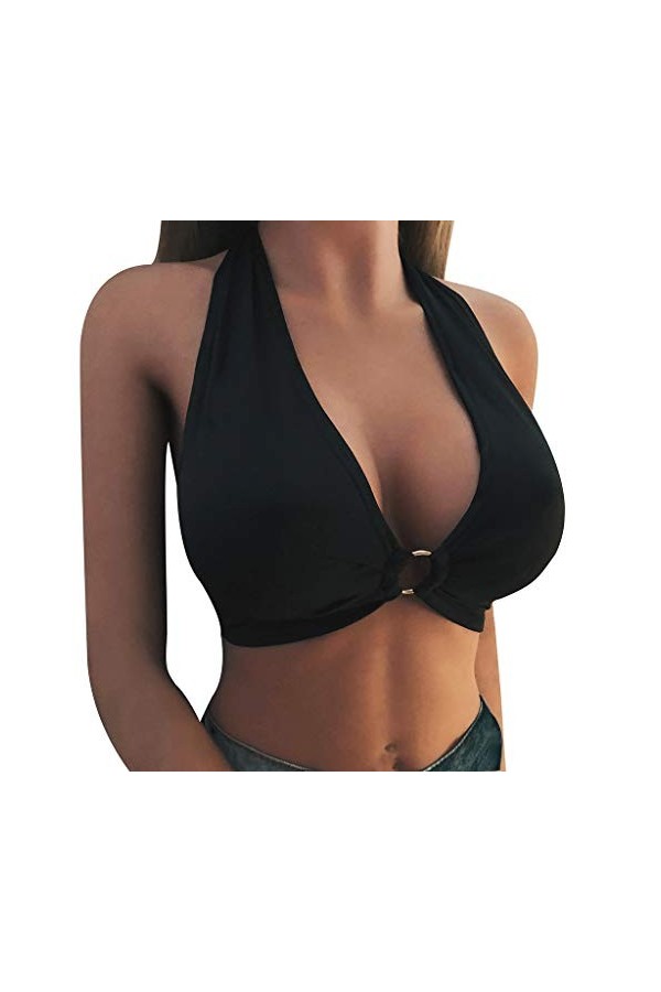 Lingerie sous 10 femmes - Soutien-gorge décolière - Couleur pure - Dessus non rembourré - Sexy - Bustier solide - Culotte de