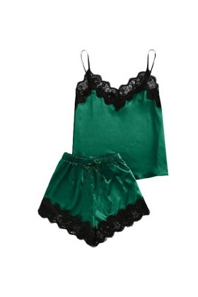 IKFIVQD Lingerie sexy en dentelle pour femmes, sous-vêtements en satin pour femmes, garniture bretelle, vêtements de nuit, en