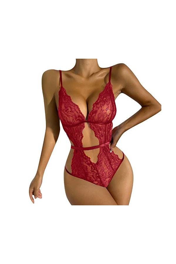 Lingerie Femme Sexy Ensemble Homme Sexy Hot y*2k Femmes Sexy Lingerie Roleplay Lingerie Sexy Femmes Costumes Rouge Solide Den