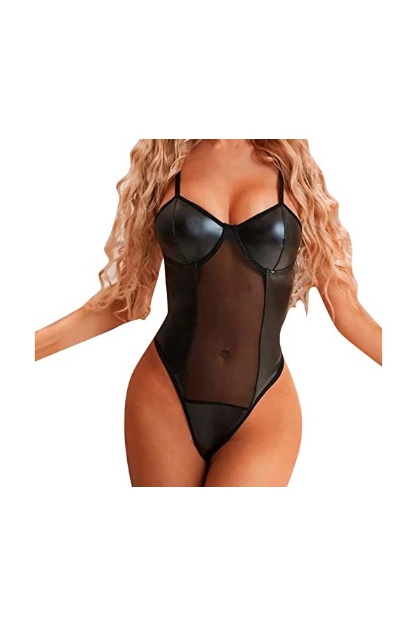 Culotte Ouverte Bas Porte Jarretelles Taille Haute Ensemble Porte Jarretelles Sangles Bas et Jarretières Jarretelle avec Stri