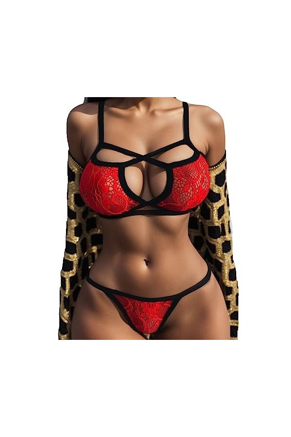 Lingerie Sexy Femme Body et Combinaison Mettre en Place la Cage Bustier Bra Creux Soutien-Gorge Femmes Strappy Cage Soutien-G