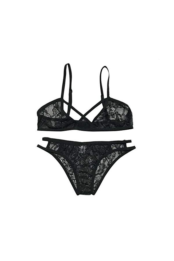 Femme Vêtements De Nuit Dentelle Lingerie Sexy Ensemble Sexy Ensemble Soutien Gorge et String Erotique sous-Vetements 2 Pièce