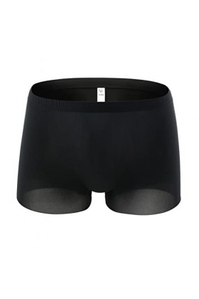 Junhasgood Hommes Transparent Mesh Quadrangle Pantalon Plat Pantalon Sexy Pantalon Culotte Lingerie Sexy Hot Ouverte a-Black