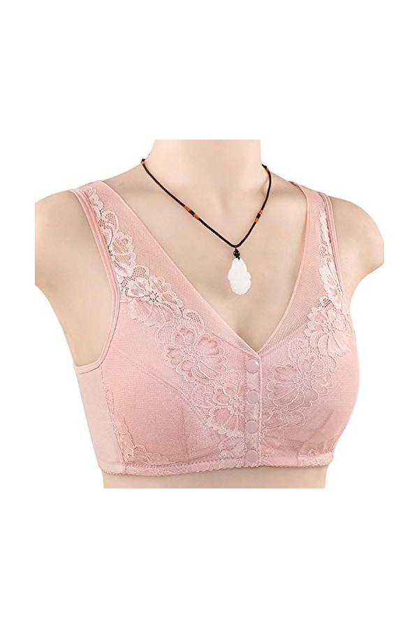 Soutien-gorge de sport pour femme - Fermeture avant - Dentelle - Grandes tailles - Soutien-gorge fonctionnel - Bralette - Gil