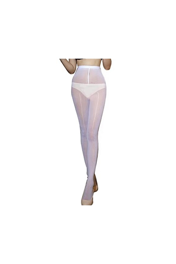 HTRUIYATY Womens Sheer collants bas huile brillant bas collants Sexy collants soie Noir 