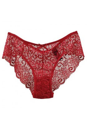 Générique Culottes Femmes Dentelle S/XL Respirable Plus Transparent Confort sous-vêtements Taille Lingerie Ouverte Entrejambe