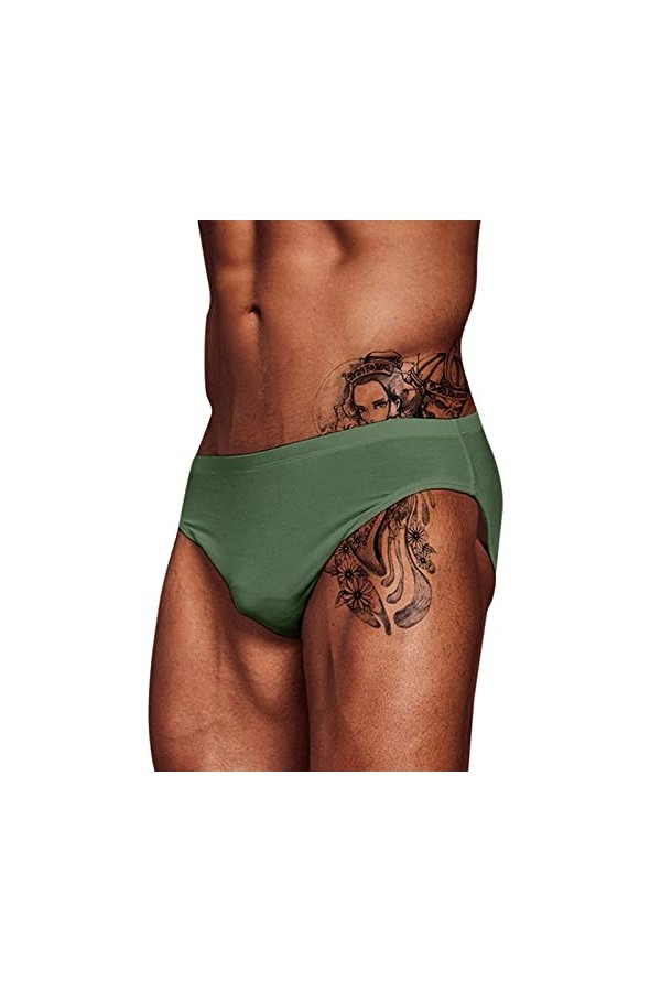 Culotte sexy Knickers - Respirant - Sous-vêtement pour homme - Coupe - Sous-vêtements pour homme, Vert armée., L