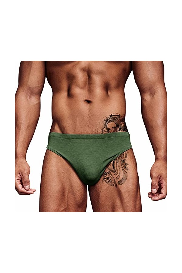Culotte sexy Knickers - Respirant - Sous-vêtement pour homme - Coupe - Sous-vêtements pour homme, Vert armée., L