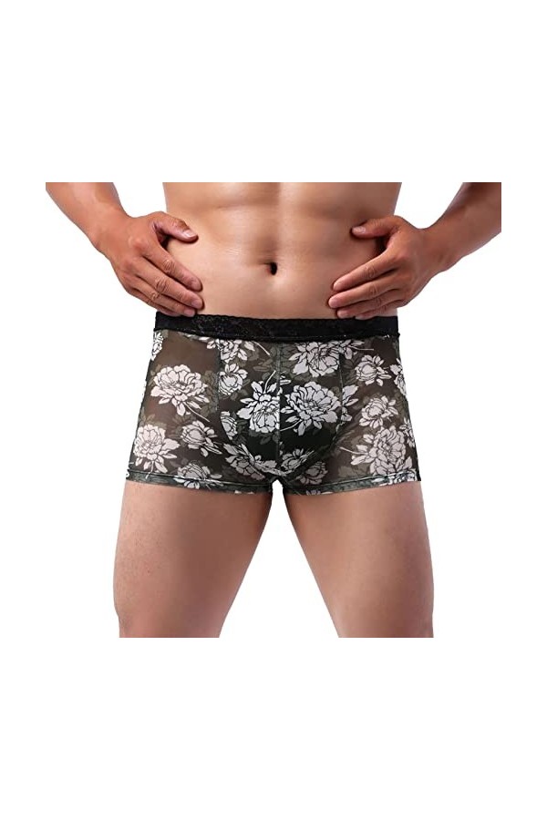 XINIXN Tenue Soubrette Culottes pour Hommes Culottes Respirantes Sexy pour Hommes Culotte Taille Basse à imprimé léopard sous