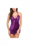 Lingerie pour femme - Pyjama sexy en dentelle - Lingerie sexy, 1-violet, XXL