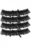 Oreoroya Gartières pour Les mariées Mariage Garter Accessoire 4pcs Clime à Noeud Papillon Black Garter Lace Lace Garter Hollo