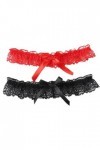 Oreoroya Gartières pour Les mariées Mariage Garter Accessoire 4pcs Clime à Noeud Papillon Black Garter Lace Lace Garter Hollo