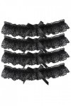 4pcs Jarretières pour mariées à nœud papillon noir Garter élastique en dentelle Garter Wedding Garter Garter Garter Black Wed