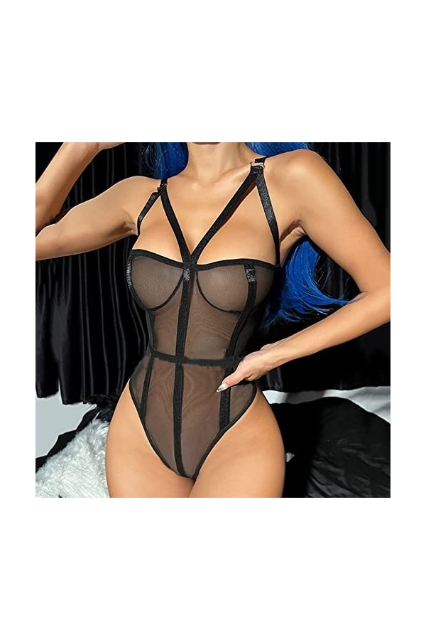Lingerie Femme Sexy Ensemble Homme Sexy Hot y*2*k Lingerie pour Femme Voir à Travers BodyOne Piece Sexy Mesh Thong Teddy Swim