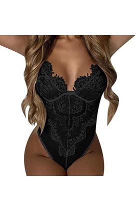 liaddkv Ensemble de lingerie sexy en dentelle pour femme, Noir , 5X-Large