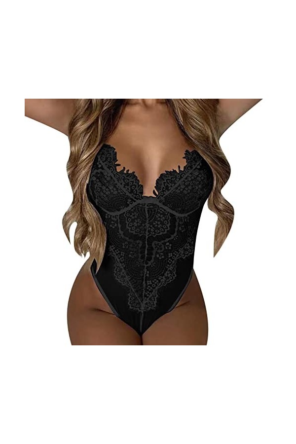 liaddkv Ensemble de lingerie sexy en dentelle pour femme, Noir , 5X-Large