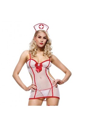 liaddkv Ensemble de lingerie sexy pour femme avec serre-tête et perles, Blanc., XXXL