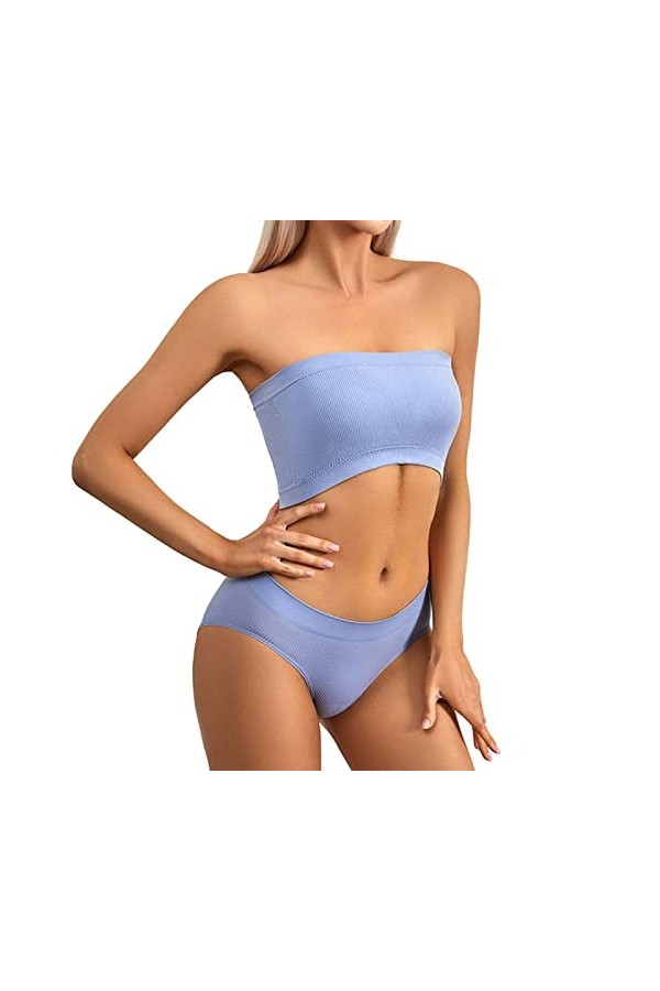 Menstruelle Taille Haute Lot avec Soutien-Gorge rembourré Lingerie Gilet et Pack Hanche Triangle carré Culotte Ensemble carac