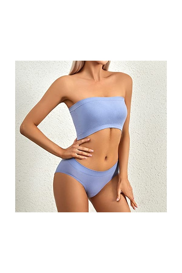 Menstruelle Taille Haute Lot avec Soutien-Gorge rembourré Lingerie Gilet et Pack Hanche Triangle carré Culotte Ensemble carac