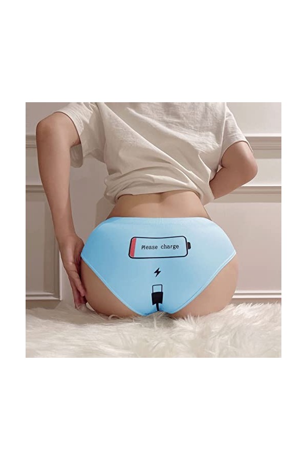 Ncenglings Body Qui S Ouvrent Devant Femmes Sexy Imprimer Culotte Stretch sous-Vêtements Doux Satin Soie Blue, M 