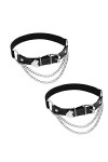 keland Une Paire de Romantique Goth Jarretière Harnais Porte jarretelle Punk Tenue de Rave Accessoires Noir-002 
