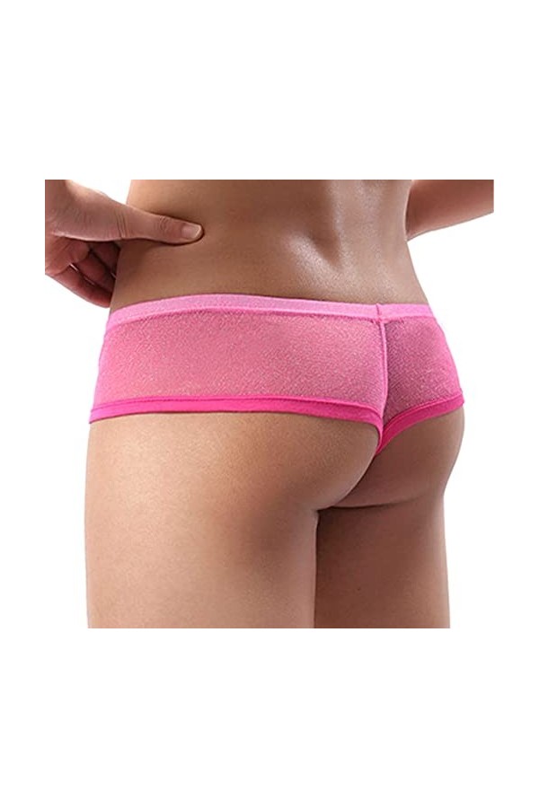 CUTeFiorino Sous-vêtements pour homme en soie unie avec haute respirabilité et taille basse, g, M