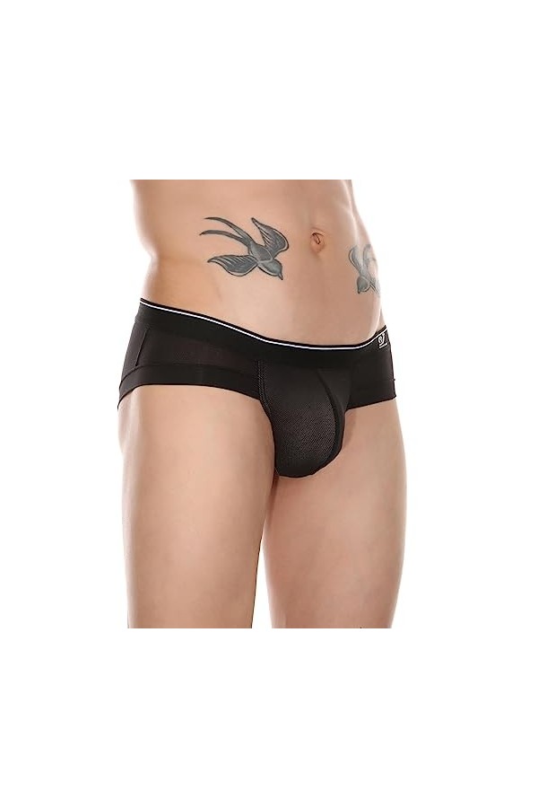 CUTeFiorino Caleçon Homme Shorts Homme Slip Homme Fourche Haute Respirant Maille Grande Taille Rayé Slip Confortable, Noir , 