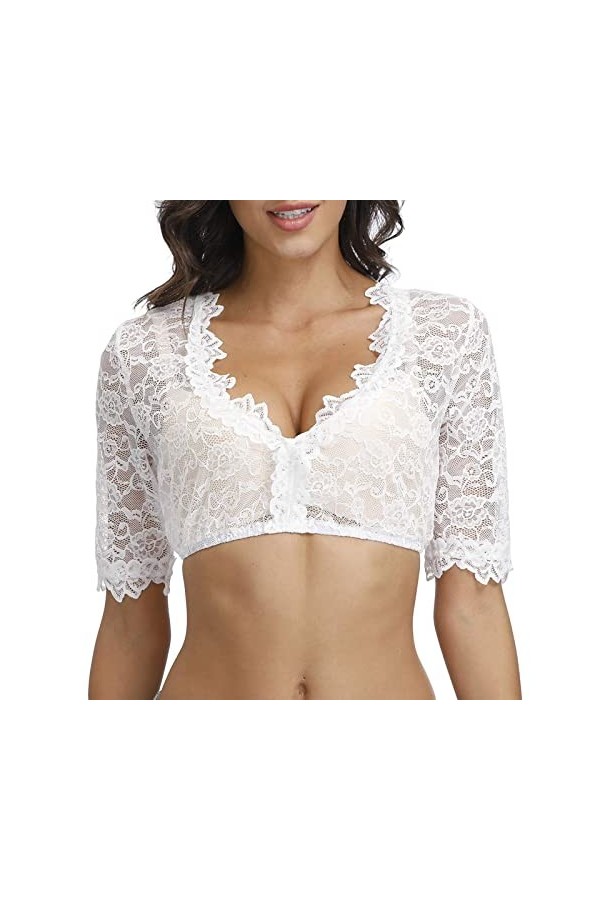 TDEOK Lingerie sexy pour femme - Mini jupe - Élégant - Noir - Pour fête de la bière - Lingerie de sommeil, Blanc., XXL