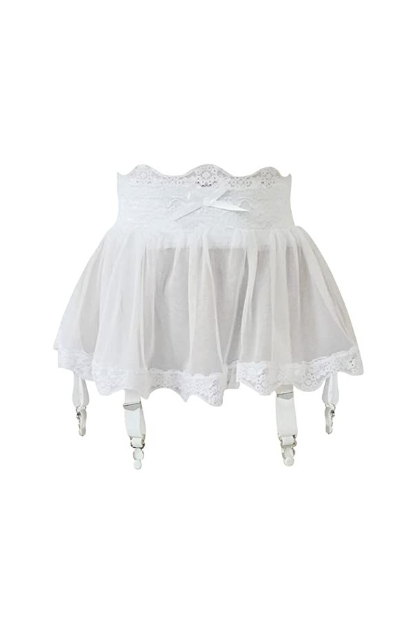 Porte-jarretelles en dentelle extensible pour femme - Grande taille - Lingerie sexy - Ensemble de vêtements de nuit pour femm