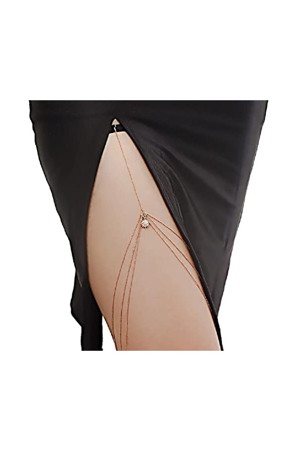 KieTeiiK Chaîne Cuisse Octogonale en Forme Détoile Ceinture Antidérapante Harnais Dété Plage Boîte Nuit Accessoires Jambe p