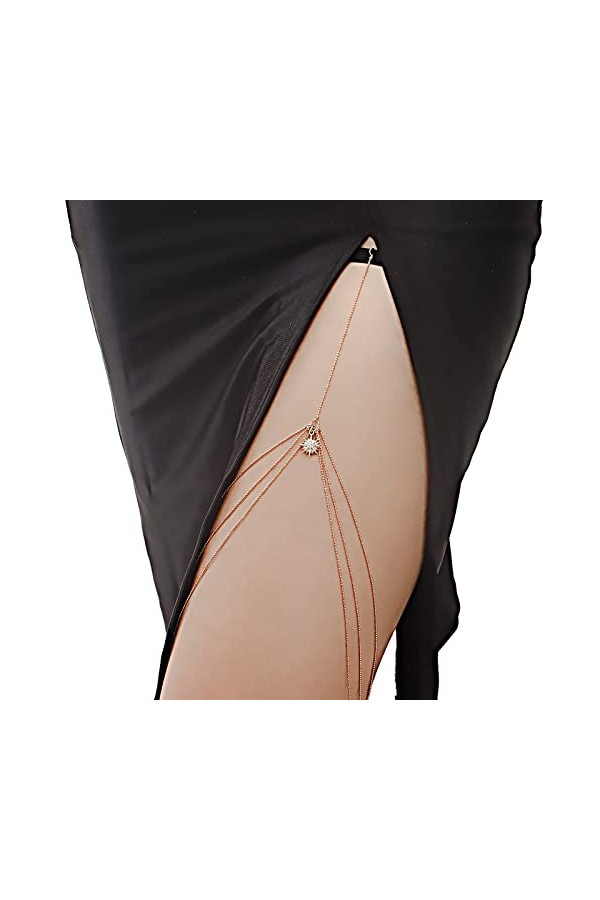 KieTeiiK Chaîne Cuisse Octogonale en Forme Détoile Ceinture Antidérapante Harnais Dété Plage Boîte Nuit Accessoires Jambe p