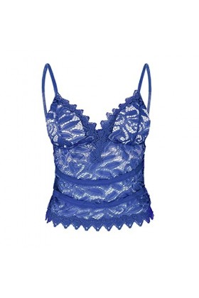 FGUUTYM Body Lingerie Sexy avec Collants Bra Cami Sexy Ceinture pour Femmes e Lingerie, bleu, S