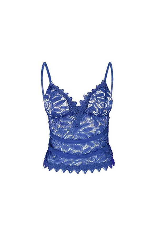FGUUTYM Body Lingerie Sexy avec Collants Bra Cami Sexy Ceinture pour Femmes e Lingerie, bleu, S