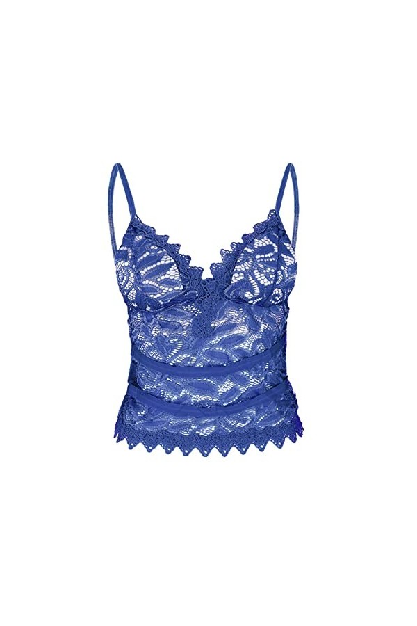 FGUUTYM Body Lingerie Sexy avec Collants Bra Cami Sexy Ceinture pour Femmes e Lingerie, bleu, S