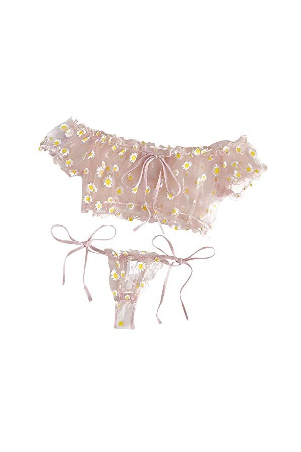 FGUUTYM Lot de 3 bretelles en dentelle pour femme avec nœud papillon, Rose, XL