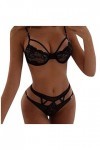 Lingerie Sexy Femme Body et Combinaison sous-vêtements Creux à Trois Points sous-vêtements Sexy Bikini Sexy Ensemble Noir pou