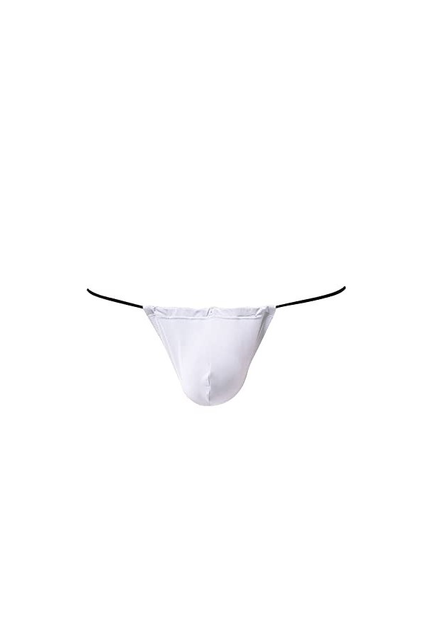 FGUUTYM Boxer Homme Petite Taille Basse Soie Glacée Lèvage Tanga Multi-usage, Blanc., XXL