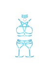 BBOHSS Femmes Corps Harnais Pentagramme Soutien-Gorge Ensemble Punk jarretière Jambe Taille Danse élastique Gothique Carnaval