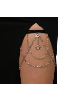 NAIXUE Multicouche Araignée Cuisse Chaîne Anti-dérapant Ceinture Chaîne Harnais Été Bord De Mer Discothèque Jambe Accessoires