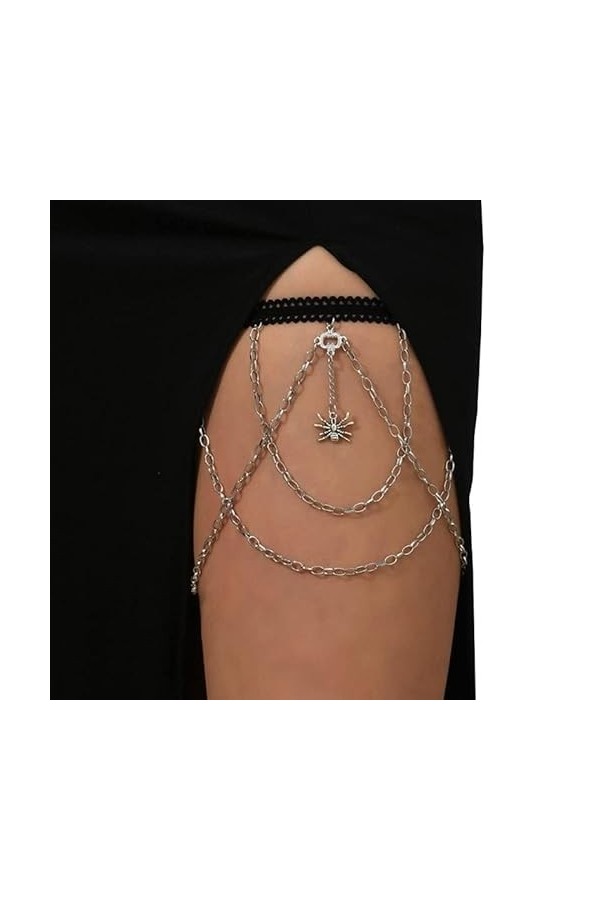 NAIXUE Multicouche Araignée Cuisse Chaîne Anti-dérapant Ceinture Chaîne Harnais Été Bord De Mer Discothèque Jambe Accessoires