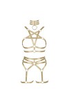 BBOHSS Femmes Corps Harnais Pentagramme Soutien-Gorge Ensemble Punk jarretière Jambe Taille Danse élastique Gothique Carnaval