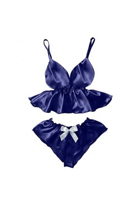 Lingerie Femme Sexy Ensemble Homme Sexy Hot y21k Eyelash Women Set Bowknot Dentelle Shorts Camisole Pyjama Tache Sexy V-Neck 