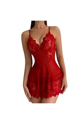 Lingerie+Femme+Nuisette Ouverte sous Vêtements See Through Grande Taille Babydoll Slutty Hot Lingerie Hyper Sexy Dentelle Lin