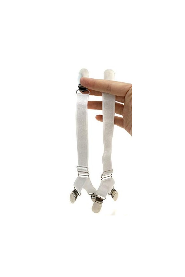 Ericotry 1 paire 2 pièces de porte-jarretelles réglables avec sangles et clips pour bas blanc style I 