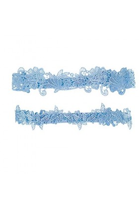KADBLE Ensemble de jarretelles de mariage en dentelle pour femme, Bleu ciel., taille unique