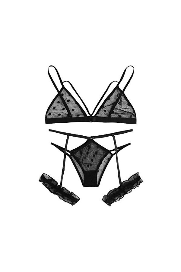 Lingerie Sexy Hot Chaude - Tenu Sexy Coquin G-String SM Transparent Coquine Chaude Tenue BDSM Body Noir Femme 2 PièCes Babydo