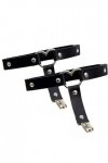 JIHUOO 2 Pièces Réglable Sexy élasticité Jambe Harnais Jarretière Ceintures Punk Gothique avec Clips Le Noir
