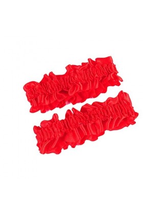 Wambere 2 Pièces de mariée Jarretière Mariage,Porte-Jarretelles élastique en Satin,Porte-Jarretelles avec Dentelle,Porte-Jarr