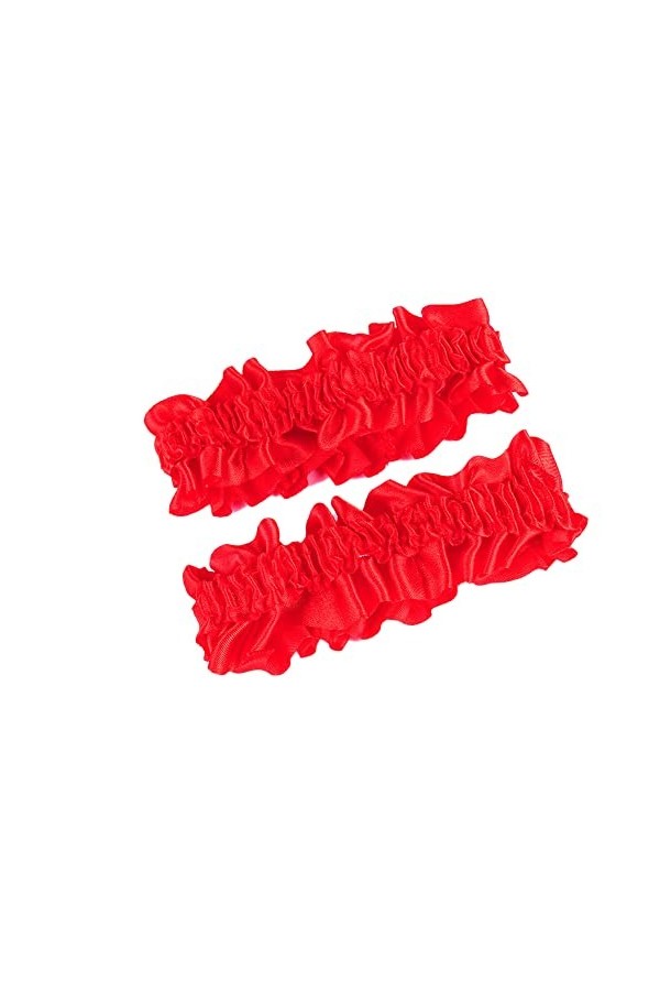 Wambere 2 Pièces de mariée Jarretière Mariage,Porte-Jarretelles élastique en Satin,Porte-Jarretelles avec Dentelle,Porte-Jarr