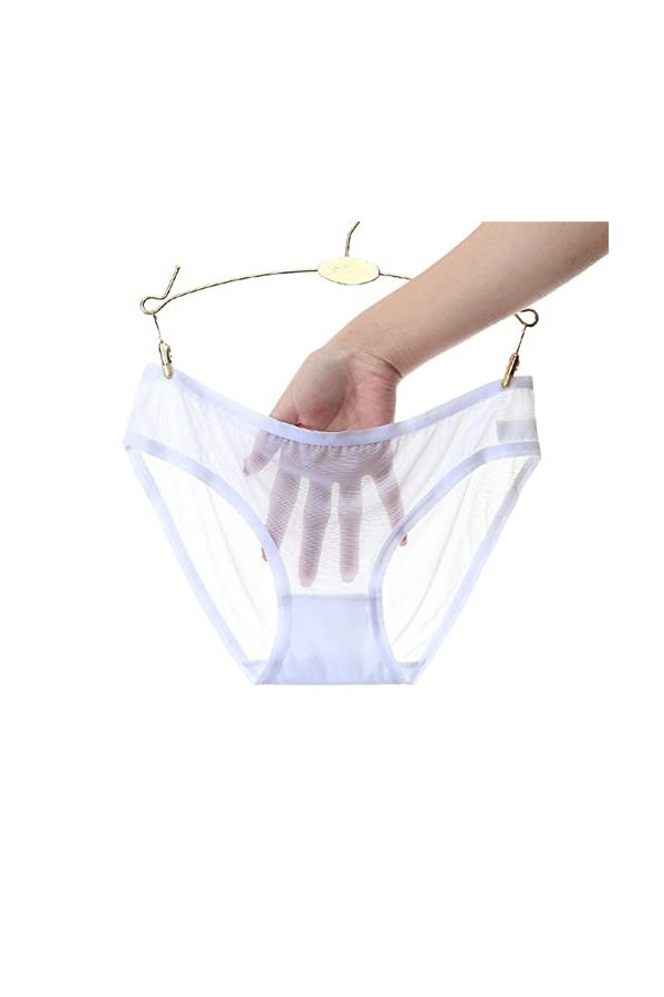 Culotte en Dentelle Transparente pour Femmes Sexy Voir à Travers des Slips sans Couture en Coton à Mailles Menstruelle Couleu